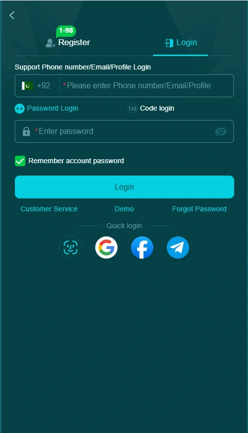 HH98 Game login